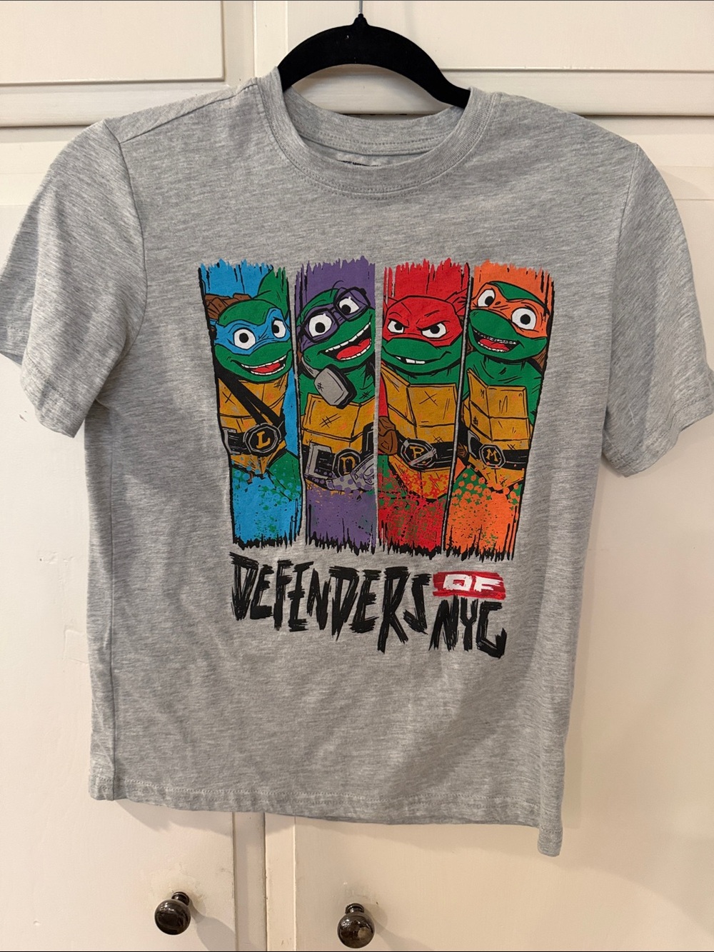 Teenage Mutant Ninja Turtles Gray Kids Graphic Tee - Defenders of NYC